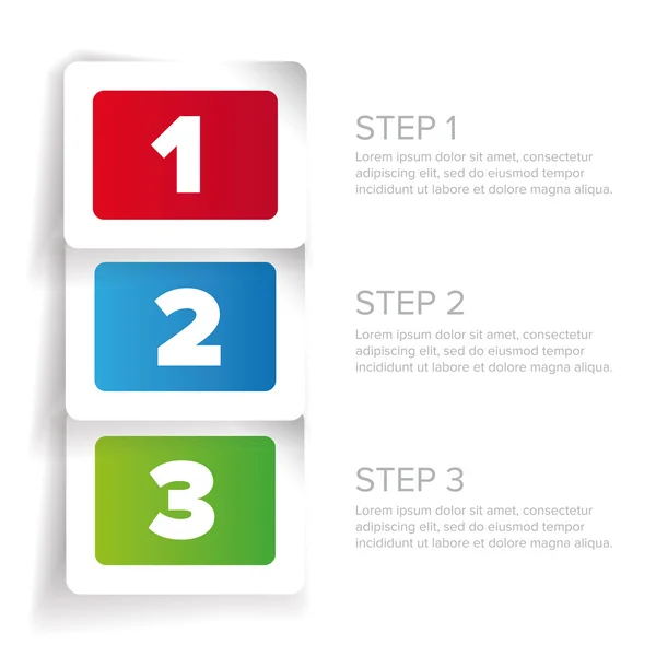 One two three - progress steps vector label — Stock Vector