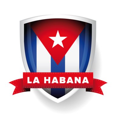 Havana, La Habana, Cuba flag vector clipart
