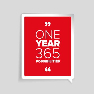 1 yıl - 365 olanakları. Motivasyonel tipografik alıntı