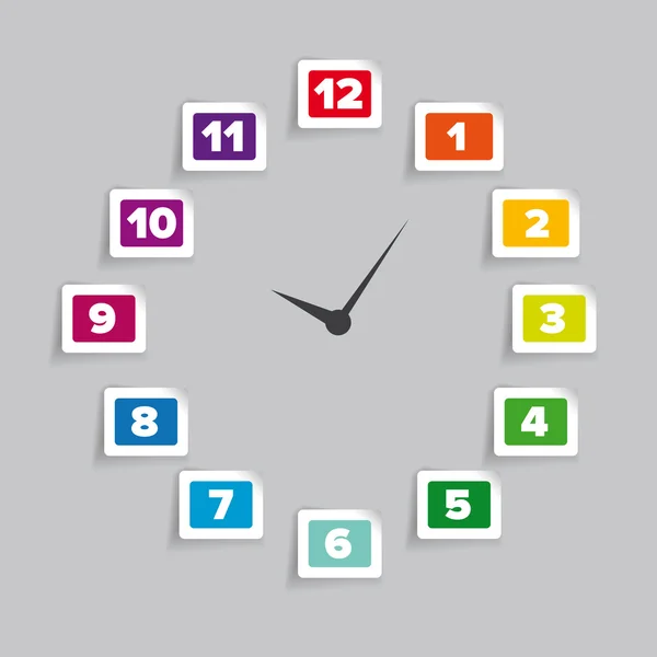 Clock number set. Vector label — Stock Vector