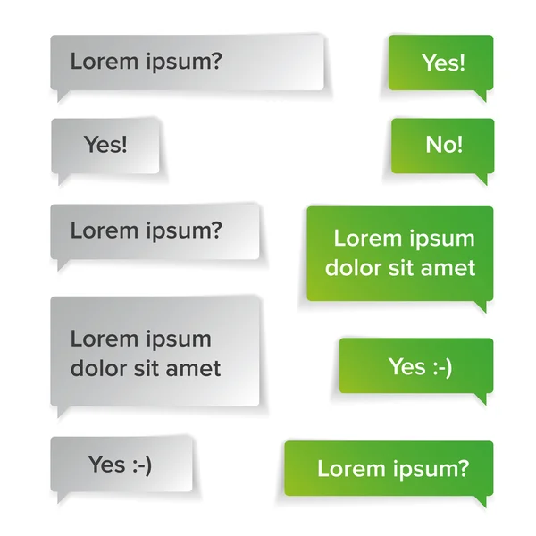 Векторні розмови мовні бульбашки зелений — стоковий вектор