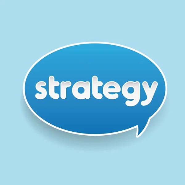 Stratégia címke beszéd buborék — Stock Vector