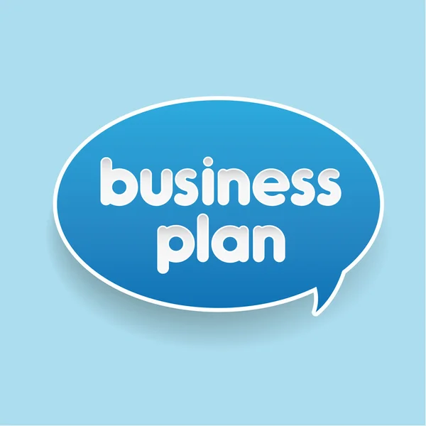 Businessplan-Etikett Sprechblase — Stockvektor