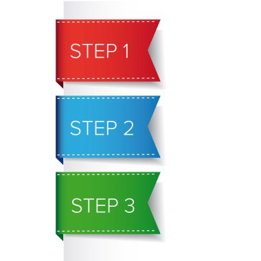 Adım bir iki üç şerit - ilerleme vektör imi