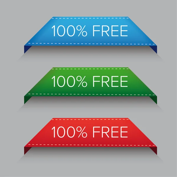 100% free corner ribbon — Stock Vector