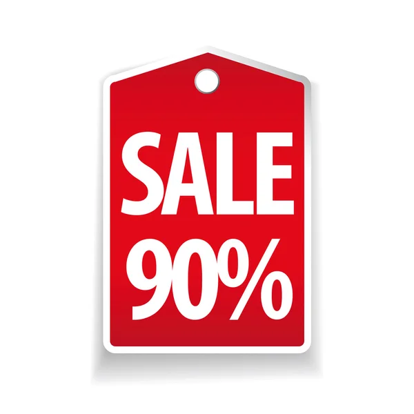 Sale ninety percent pricetag red vector — Stock Vector
