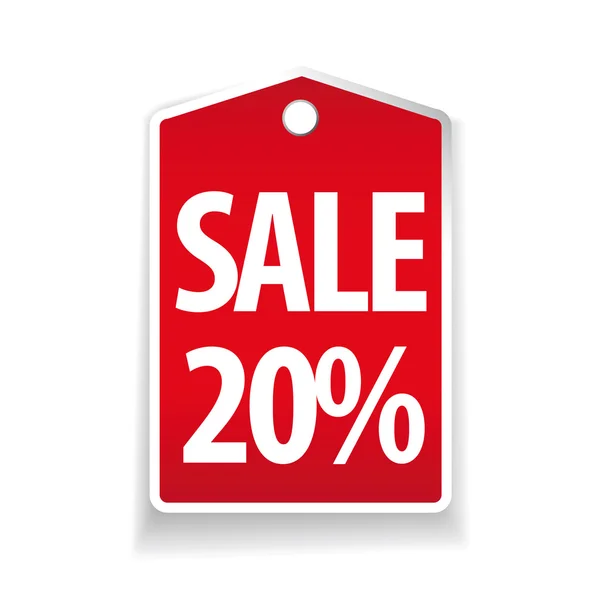 Продажа 20% pricetag красный вектор — стоковый вектор