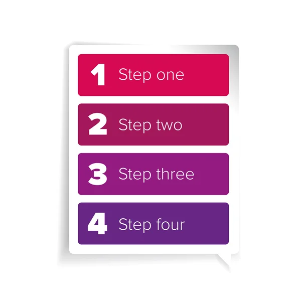 Ein zwei drei vier Schritte Fortschrittsbalken-Etikett — Stockvektor