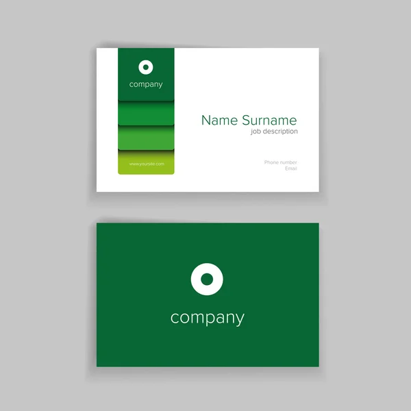 Business card template green vector — Stock Vector