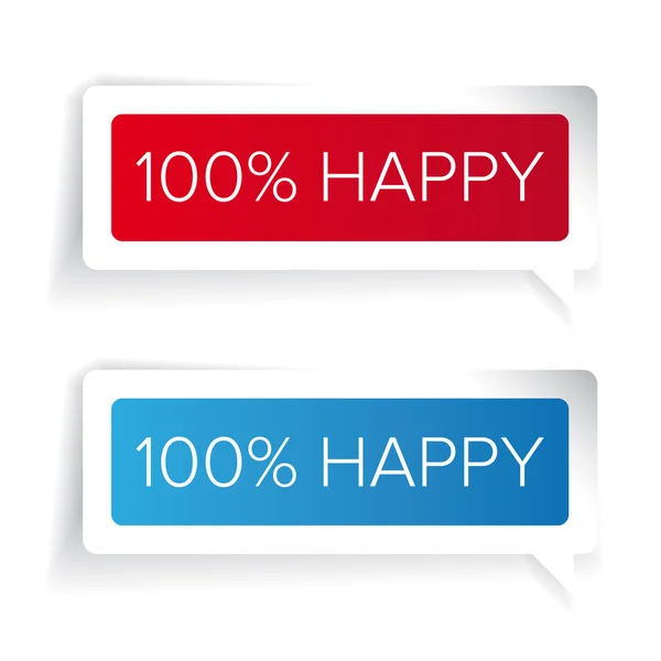 100 % šťastný štítku znak — Stockový vektor