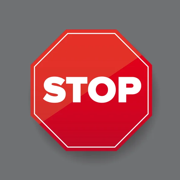 Segno di stop vettore rosso — Vettoriale Stock