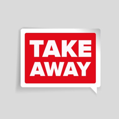 Etiket vektör kırmızı take away