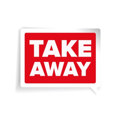Etiket vektör kırmızı take away