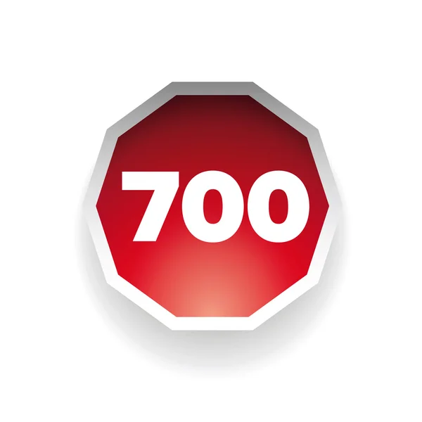 Número setecentos vetor rótulo vermelho — Vetor de Stock