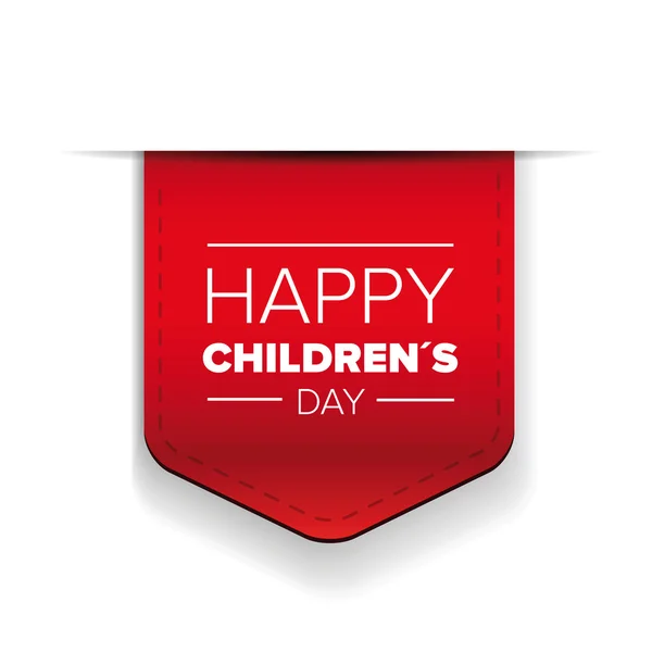 幸せな子供の日の赤いリボン — ストックベクタ