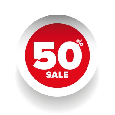 3D Satılık etiketi yüzde elli vektör