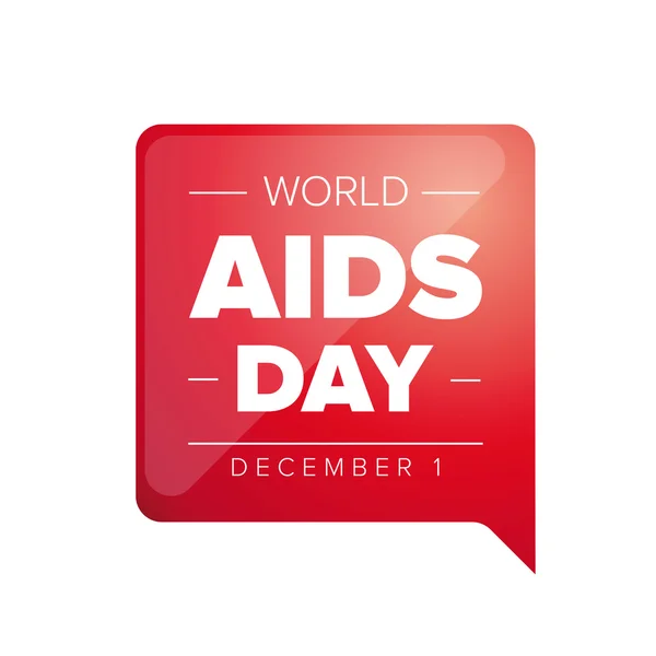 Wereld Aidsdag - 1 December rood label — Stockvector