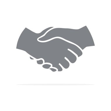 Tokalaşma ikonu. Siyah kollu jest silueti. İş anlaşması konsepti. Vektör illüstrasyonu beyazda izole edildi.