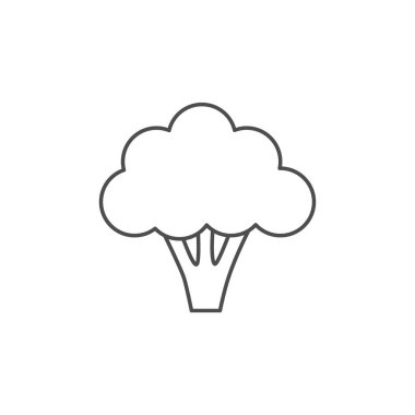 Brokoli çizgisi simgesi. Sağlıklı yiyecekler. Vektör illüstrasyonu beyazda izole edildi.