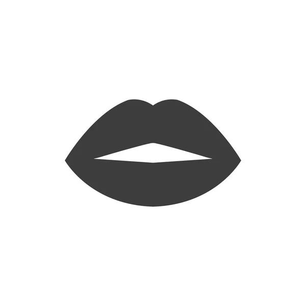 Labios Contorno Icono Negro Labios Silueta Vector Ilustración Aislado Blanco — Vector de stock