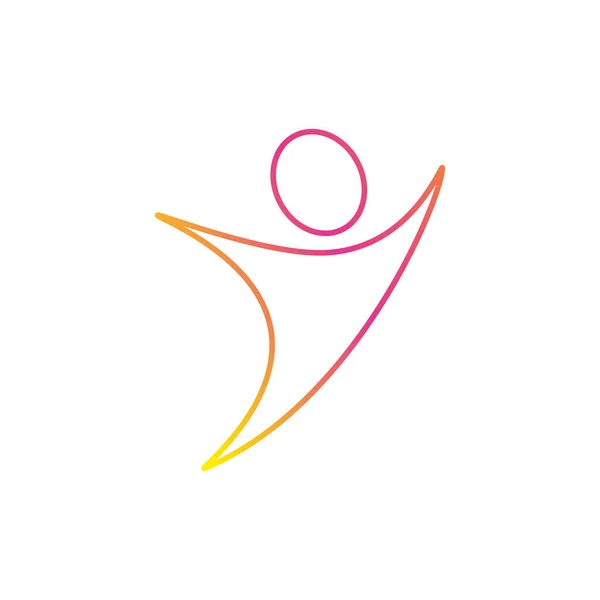 人々のアイコン カラフルな人間のロゴデザイン 健康的なライフスタイルのシンボルベクトル図白の背景に隔離 — ストックベクタ