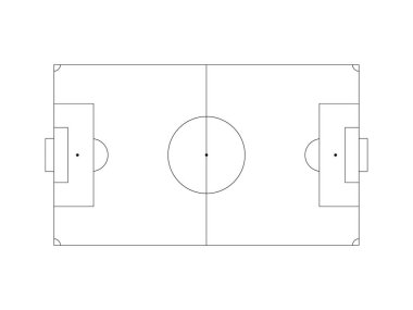 Futbol sahası ikonu. Vektör sporu beyazda izole edildi