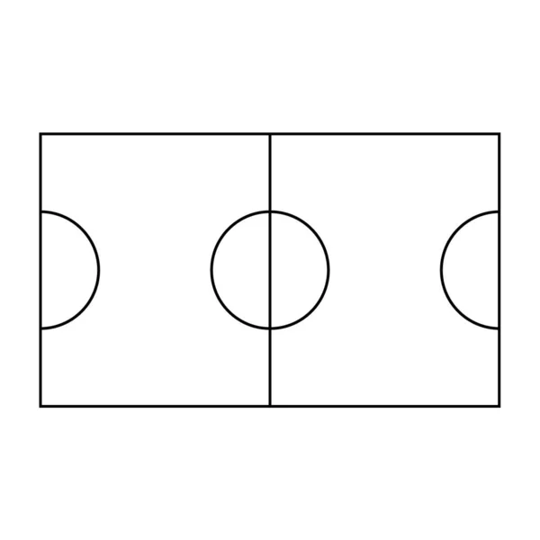 Voetbal Veld Lijn Pictogram Vectorsport Geïsoleerd Wit — Stockvector