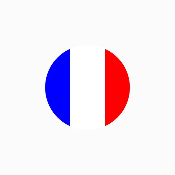 Frankrijk Ronde Vlag Pictogram Nationale Franse Cirkelvormige Vlag Vector Illustratie — Stockvector