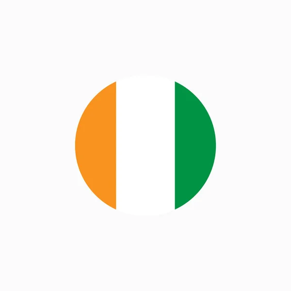 Rpublique Cte Ivoire Rond Vlag Icoon Nationale Ivoorkust Cirkelvormige Vlag — Stockvector