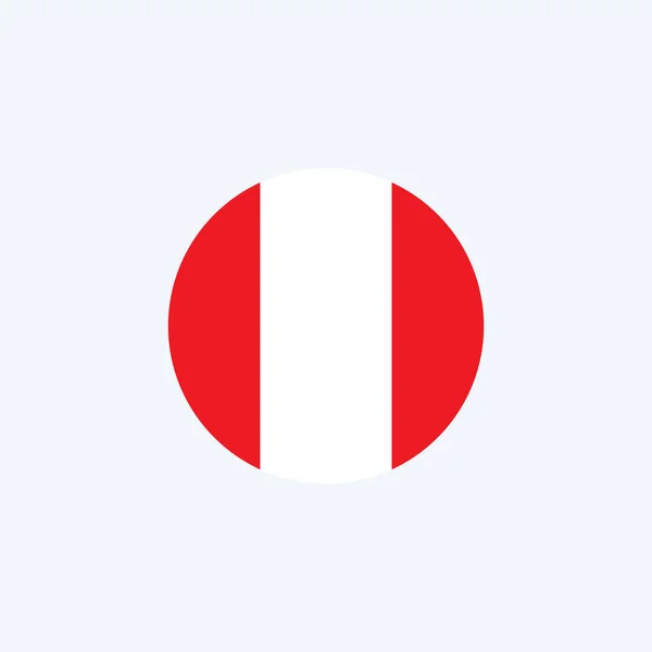 Peru Rund Flagga Ikon Nationell Peruansk Cirkulär Flagga Vektor Illustration — Stock vektor