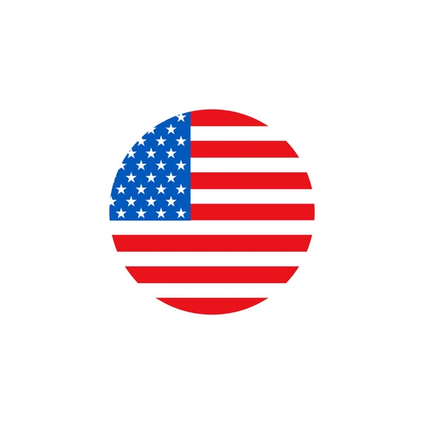 Icono Bandera Redonda Americana Ilustración Vectorial Bandera Circular Los Estados — Archivo Imágenes Vectoriales