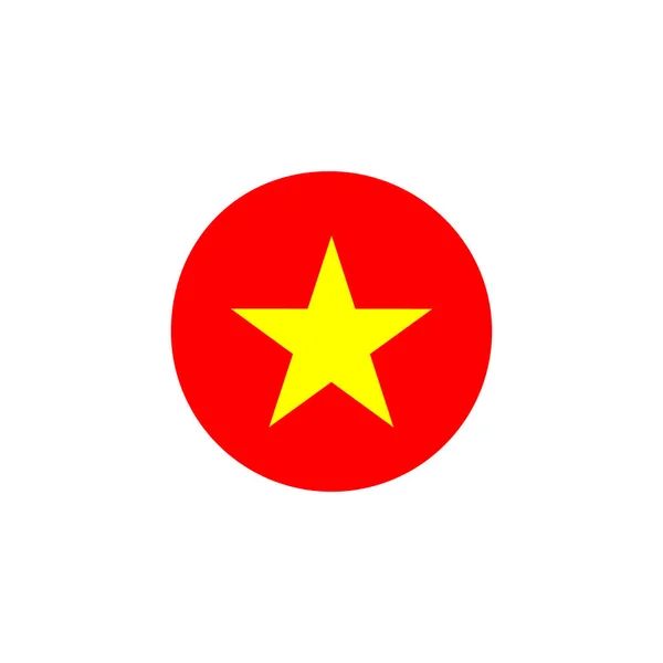 Vietnam Ronda Icono Bandera Ilustración Nacional Del Vector Bandera Circular — Vector de stock