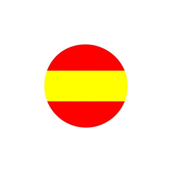 Spanje Ronde Vlag Pictogram Nationale Spaanse Cirkelvormige Vlag Vector Illustratie — Stockvector