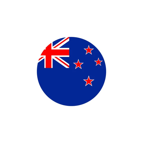 Nowa Zelandia Okrągła Ikona Flagi Narodowa Nowa Zelandia Okrągły Wektor — Wektor stockowy