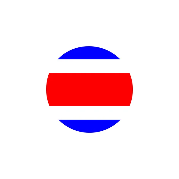 Costa Rica Ronde Vlag Pictogram Costa Rica Ronde Vlag Vector — Stockvector