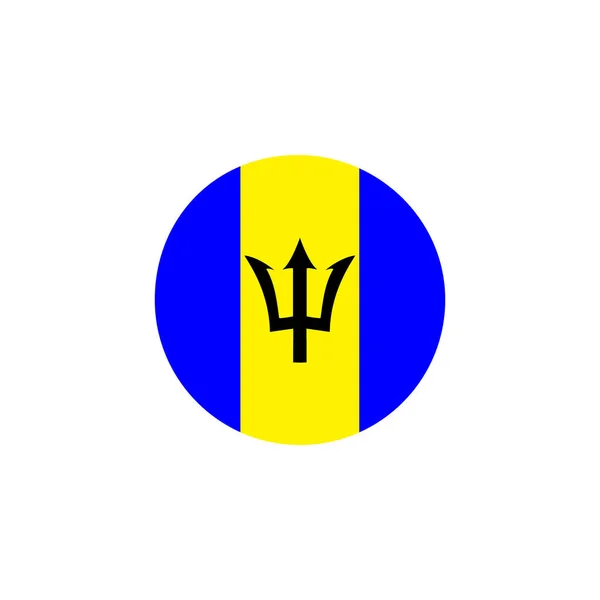 Barbados Rund Flagga Ikon Barbados Cirkulär Symbol Vektor Illustration Isolerad — Stock vektor