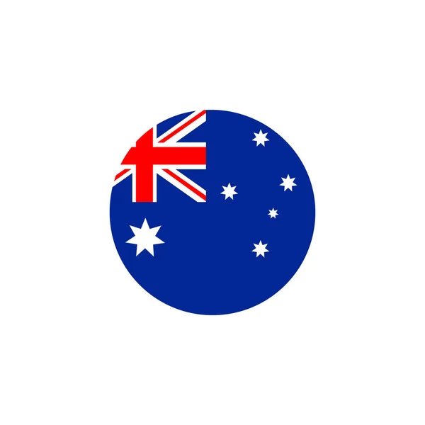 Ausztrália Kerek Zászló Ikon Nemzeti Ausztrál Zászló Vektor Illusztráció Elszigetelt — Stock Vector