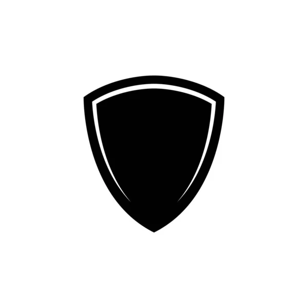 Icône Bouclier Modèle Illustration Plate Symbole Blindage Noir Blanc Signe — Image vectorielle