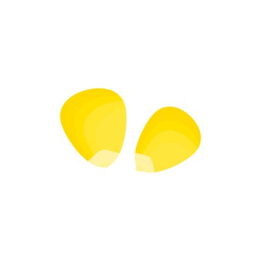 Mısır tohumu ikonu. Beyaz arkaplanda izole edilmiş doğa tatlı yiyecek vektörü çizimi.