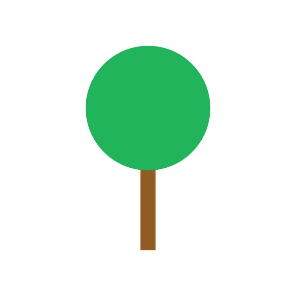 緑のアイコン フラットスタイルベクトルイラストのフラットツリー 森林植物のシルエット 白に隔離された — ストックベクタ