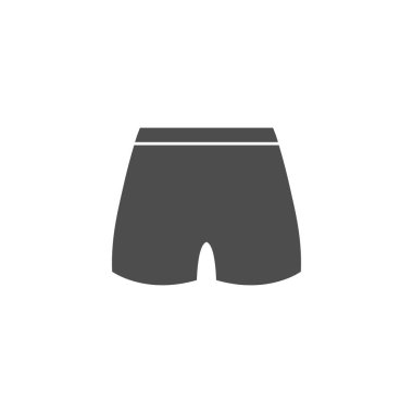 Şort siyah simge. Yüzme şortu siluet vektör çizimi beyaza izole edildi