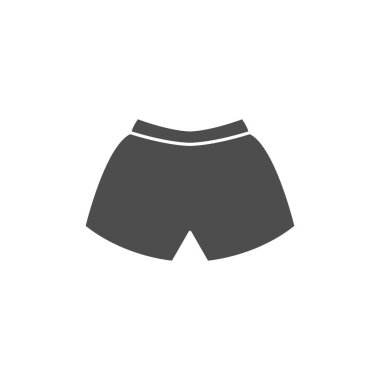 Şort siyah simge. Yüzme şortu siluet vektör çizimi beyaza izole edildi