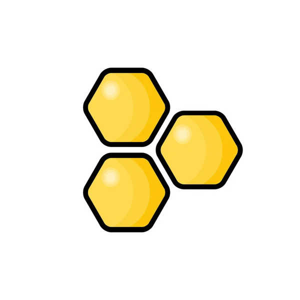 蜂蜜梳子图标 甜食向量图以白色分隔 — 图库矢量图片
