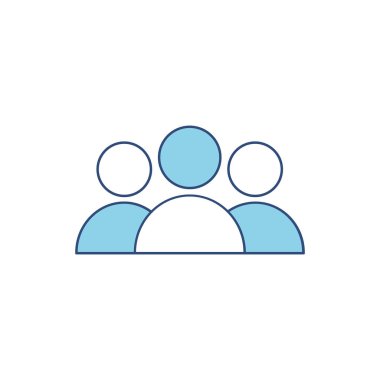 Beyaz arkaplanda izole edilmiş mavi simge logosu tasarımı