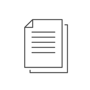 Belge simgesi vektör illüstrasyonu beyaza izole edildi