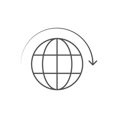 Dünya çapında web simgesi. Beyaz arkaplanda izole edilmiş küresel vektör sembolü