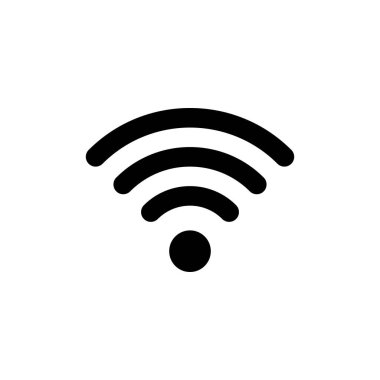 Beyaz arkaplanda WI-FI vektör simgesi izole edildi. Kablosuz siyah sembol.