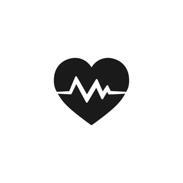 Heart Cardiology Icon Medicine Concept Silhouette Heart Pulse Vector Illustration — Stock Vector