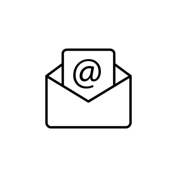 Открыть Иконку Линии Конверта Mail Black Outline Sign Черный Символ — стоковый вектор