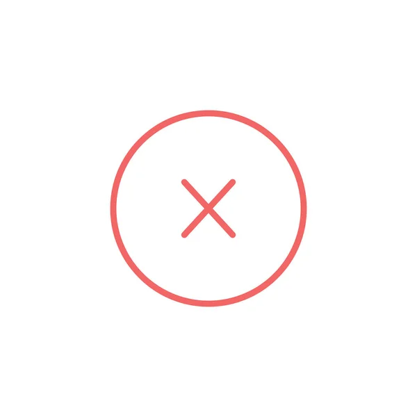 Λάθος Σύμβολο Ψεύτικο Κόκκινο Σύμβολο Εικονογράφηση Διανύσματος Απομονωμένη Λευκό — Διανυσματικό Αρχείο
